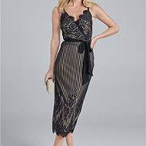 VENUS Lace Surplice Dress sz S